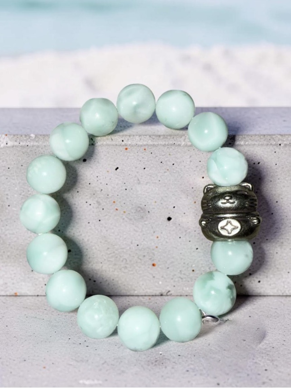 12mm Green Angelite Bracelet  🌟